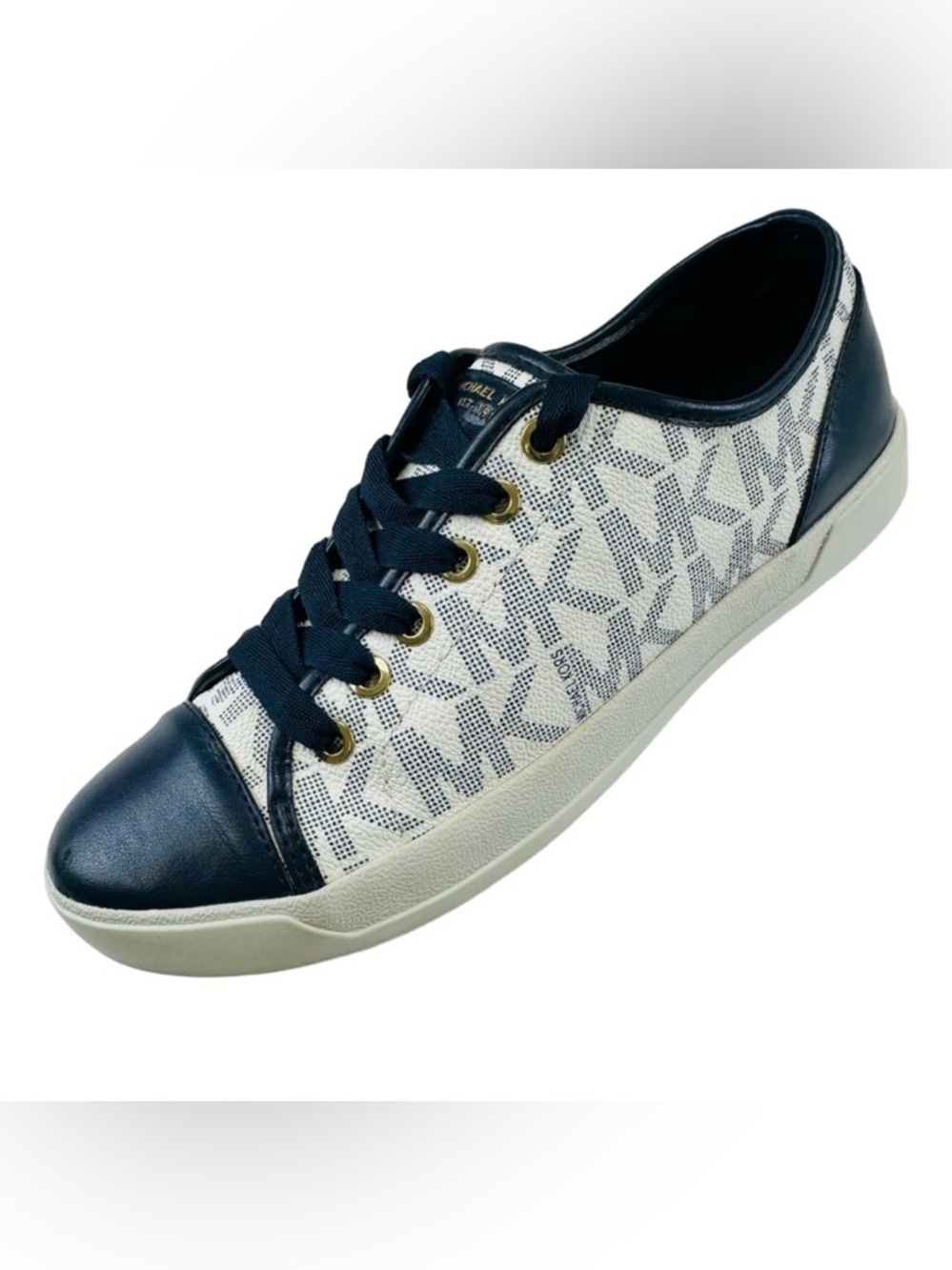Michael Kors City MK Signature flat sneakers Size 8M Sporty Athleisure